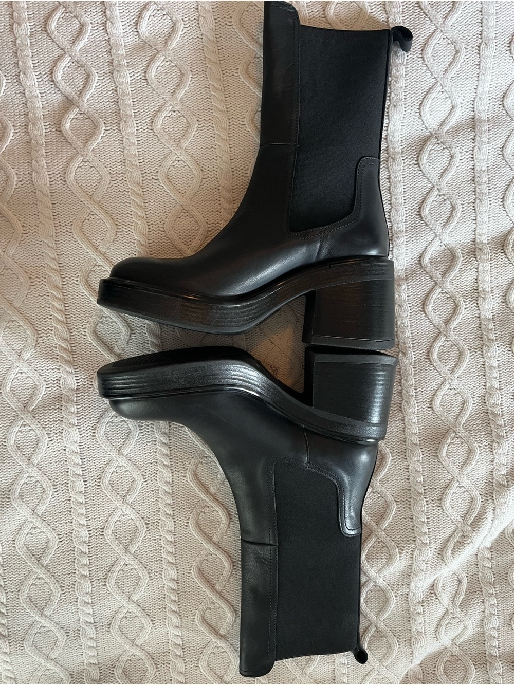 Steve Madden Women's Black 3 inch Flynn Leather Boots Various Sizes - Picture 8 of 13